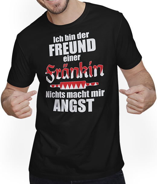 Produktbild von T-Shirt mit Mann Lustiger Franken Spruch | Freund einer Fränkin Frankenland