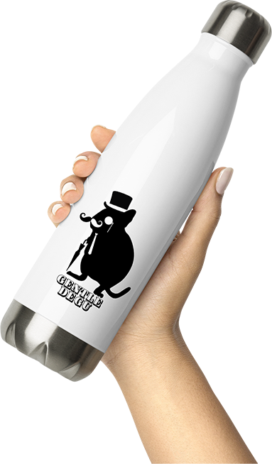 Produktbild von Thermosflasche von Hand gehalten Lustiger Gentleman Degu | Gentle Degus | Geschenk Deguhalter