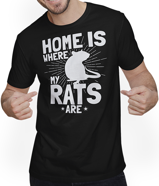 Produktbild von T-Shirt mit Mann Lustiger Ratten Spruch | Home Is Where My Rats Are