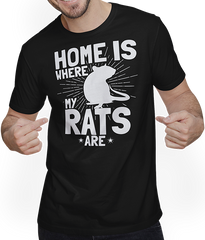 Produktbild von T-Shirt mit Mann Lustiger Ratten Spruch | Home Is Where My Rats Are