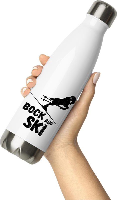 Produktbild von Thermosflasche von Hand gehalten Lustiger Ski Spruch | Bock auf Ski Skifahrer | Apres-Ski