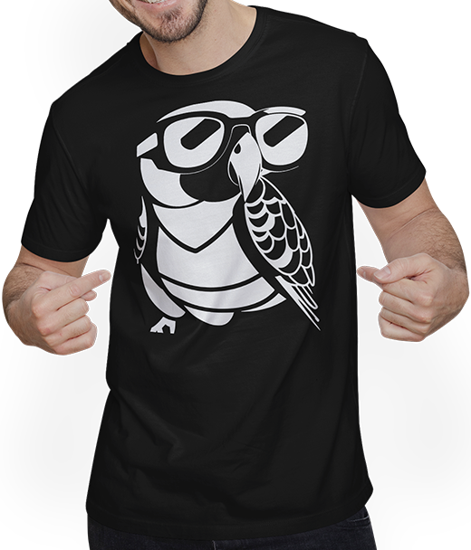 Produktbild von T-Shirt mit Mann Lustiger Vogel mit Sonnenbrille Cool Bourke's Sittich