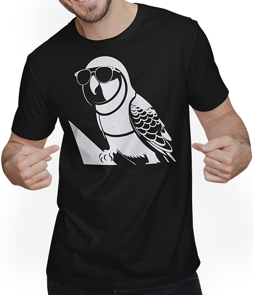 Produktbild von T-Shirt mit Mann Lustiger Vogel mit Sonnenbrille Cool Bourke's Sittich