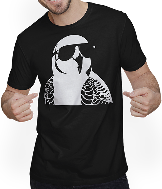 Produktbild von T-Shirt mit Mann Lustiger Vogel mit Sonnenbrille Cool Bourke's Sittich