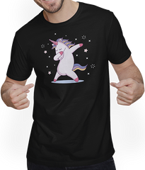 Produktbild von T-Shirt mit Mann Lustiges Dab Einhorn | Dabbing Unicorn Geschenk | Regenbogen