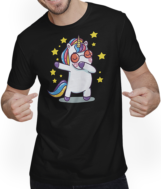 Produktbild von T-Shirt mit Mann Lustiges Dab Einhorn für Mädchen Dabbing Unicorn Regenbogen