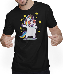 Produktbild von T-Shirt mit Mann Lustiges Dab Einhorn für Mädchen Dabbing Unicorn Regenbogen