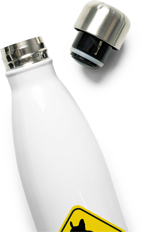 Produktbild vom Oberteil der Thermoflasche Lustiges Degu Warnschild Deguhalter & Degubesitzer Degus