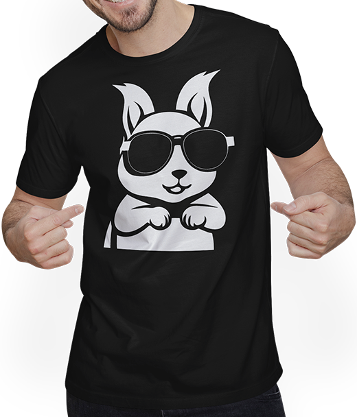 Produktbild von T-Shirt mit Mann Lustiges Eichhörnchen mit Sonnenbrille, Eichhörnchen