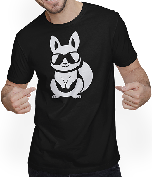 Produktbild von T-Shirt mit Mann Lustiges Eichhörnchen mit Sonnenbrille, Eichhörnchen
