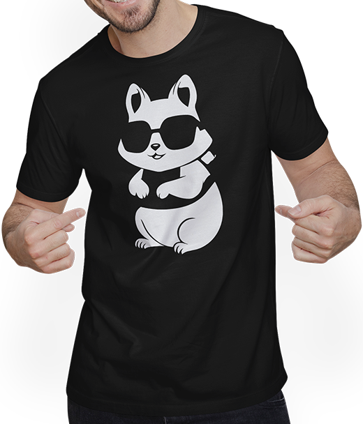 Produktbild von T-Shirt mit Mann Lustiges Eichhörnchen mit Sonnenbrille, Eichhörnchen