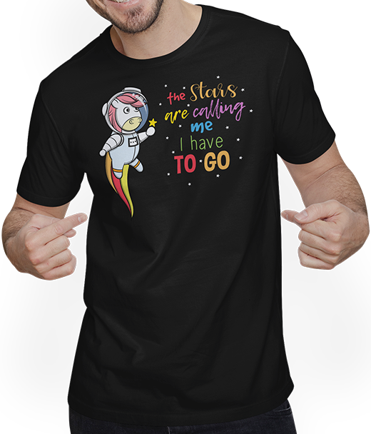 Produktbild von T-Shirt mit Mann Lustiges Einhorn als Astronaut im Weltall T-Shirt