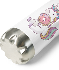 Produktbild vom Boden der Thermoflasche Lustiges Einhorn mit Donut | Unicorn | Regenbogen Geschenk