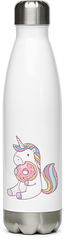 Produktbild von Edelstahlflasche Lustiges Einhorn mit Donut | Unicorn | Regenbogen Geschenk