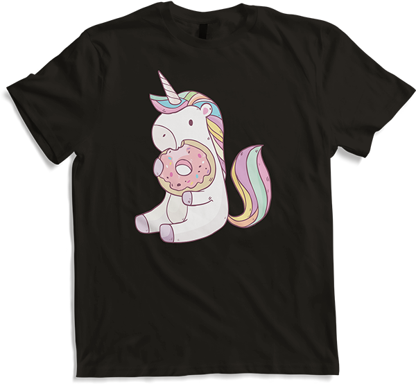 Produktbild von T-Shirt Lustiges Einhorn mit Donut | Unicorn | Regenbogen Geschenk