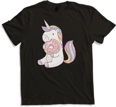 Produktbild von T-Shirt Lustiges Einhorn mit Donut | Unicorn | Regenbogen Geschenk