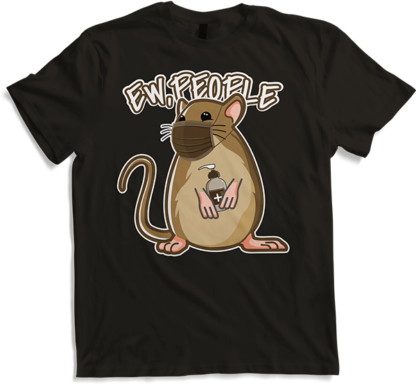 Produktbild von T-Shirt Lustiges Ew People Motiv Rennmaus die Maske trägt Gerbil