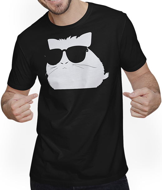 Produktbild von T-Shirt mit Mann Lustiges Meerschweinchen mit Sonnenbrille Meerschweinchen