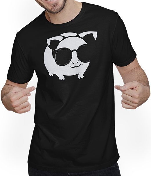 Produktbild von T-Shirt mit Mann Lustiges Meerschweinchen mit Sonnenbrille Meerschweinchen