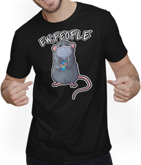 Produktbild von T-Shirt mit Mann Lustiges Tier Ratte mit Gesichtsschutz