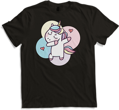 Produktbild von T-Shirt Lustiges Tupfen-Einhorn für Mädchen, Einhorn, Regenbogen