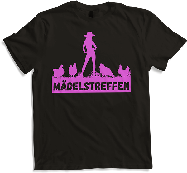 Produktbild von T-Shirt Mädelstreffen mit Hühnern Lustiges Landwirtinnen Hennen Pink