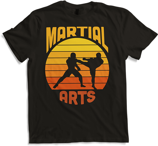 Produktbild von T-Shirt Martial Arts | Kämpfer vor Vintage Sonne | Karate