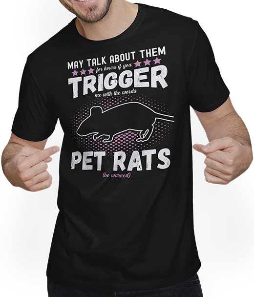 Produktbild von T-Shirt mit Mann May Talk About Pet Rats Funny Fancy Rats Spruch Accessoire