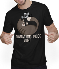 Produktbild von T-Shirt mit Mann Mein Offizielles Genervt & Müde Shirt Freche Katzen Sprüche