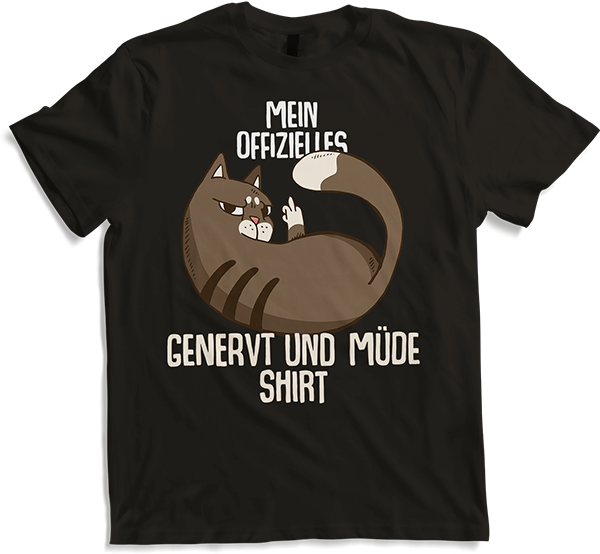 Produktbild von T-Shirt Mein Offizielles Genervt & Müde Shirt Freche Katzen Sprüche