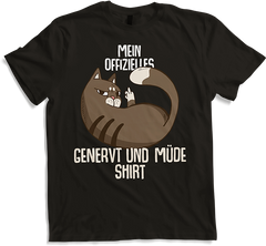 Produktbild von T-Shirt Mein Offizielles Genervt & Müde Shirt Freche Katzen Sprüche