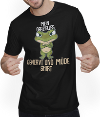 Produktbild von T-Shirt mit Mann Mein Offizielles Genervt Und Müde Shirt Frosch Sprüche Kröte