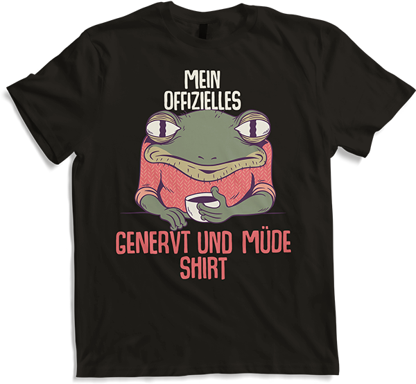 Produktbild von T-Shirt Mein Offizielles Genervt Und Müde Shirt Frosch Sprüche Kröte