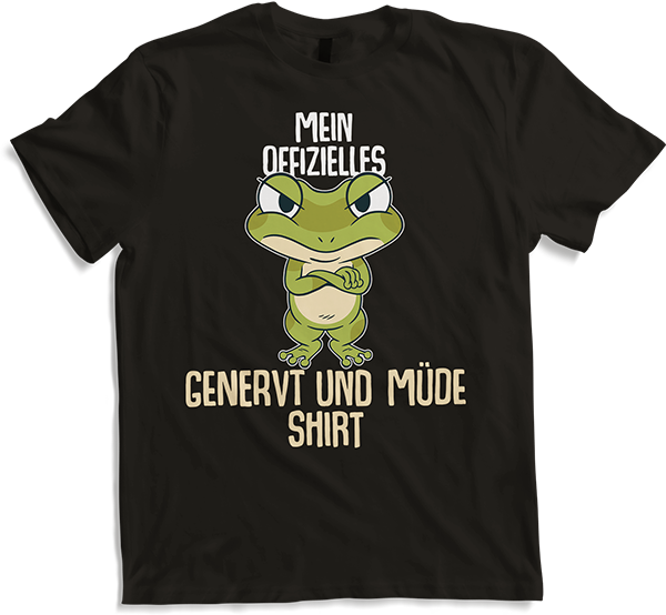 Produktbild von T-Shirt Mein Offizielles Genervt Und Müde Shirt Frosch Sprüche Kröte