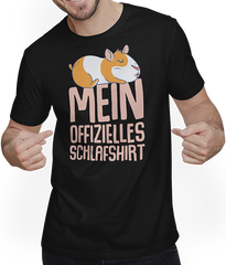 Produktbild von T-Shirt mit Mann Mein Offizielles Schlafshirt Meerschweinchen Lustige Sprüche