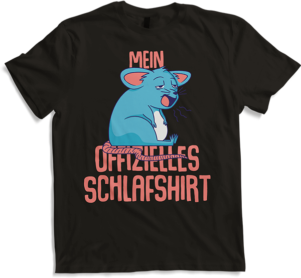 Produktbild von T-Shirt Mein Offizielles Schlafshirt Müde Maus Lustige Sprüche
