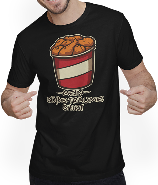 Produktbild von T-Shirt mit Mann Mein Süße-Träume Shirt Schlafshirt Hähnchenkeulen Grill
