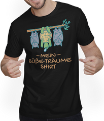 Produktbild von T-Shirt mit Mann Mein Süße-Träume Shirt Schlafshirt Mädchen Jungen Fledermaus