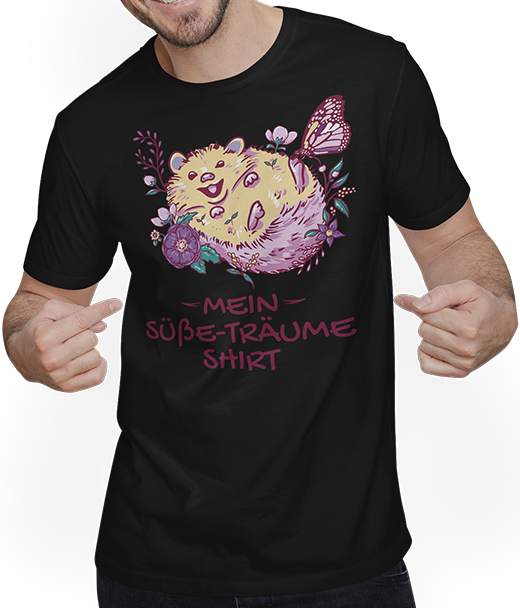 Produktbild von T-Shirt mit Mann Mein Süße-Träume Shirt Schlafshirt Mädchen Jungen Igel