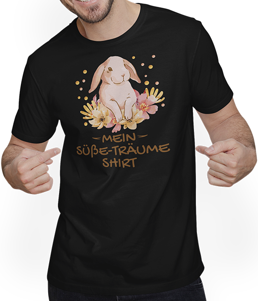 Produktbild von T-Shirt mit Mann Mein Süße-Träume Shirt Schlafshirt Mädchen Jungen Kaninchen