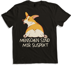Produktbild von T-Shirt Menschen sind mir suspekt Freche Sprüche Corgi Spruch Popo