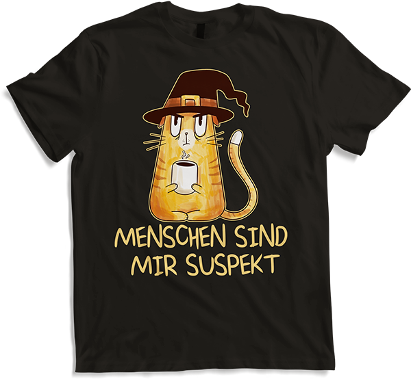 Produktbild von T-Shirt Menschen sind mir suspekt Freche Sprüche Katzen Spruch Hexen