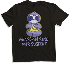 Produktbild von T-Shirt Menschen sind mir suspekt Freches Faultier Spruch Stricken