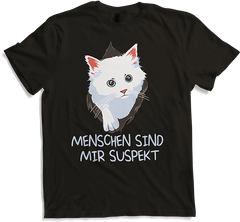 Produktbild von T-Shirt Menschen sind mir suspekt Kaffee Kätzchen Katzen Sprüche