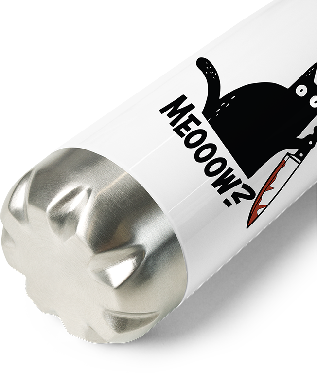 Produktbild vom Boden der Thermoflasche Miau? Mordkatze mit Messer | Lustige Katze Spruch sarkastisch