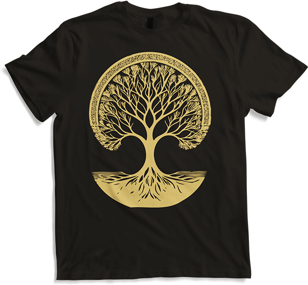 Produktbild von T-Shirt Monoline Eleganter, von der Natur inspirierter, aufwändiger Majestätischer Baum
