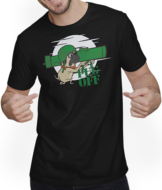 Produktbild von T-Shirt mit Mann Mops Off Cheeky Dog Lustiger Mops Spruch