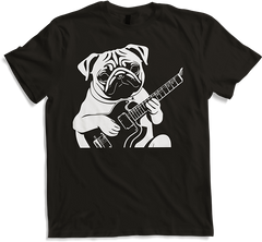 Produktbild von T-Shirt Mops mit E-Gitarre Musiker Lustiger Gitarrist