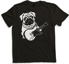 Produktbild von T-Shirt Mops mit E-Gitarre Musiker Lustiger Gitarrist