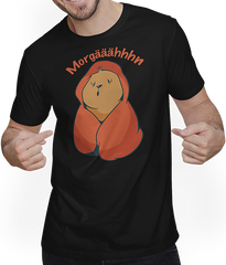 Produktbild von T-Shirt mit Mann Morgääähhhn Morgenmuffel Spruch Müder Bär mit Kaffee Sprüche